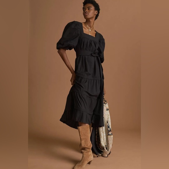 Love the Label Puff-Sleeved Midi Dress (2) - Picture 1 of 4